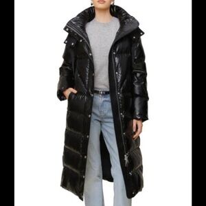 AVEC LES FILLES Thermal-Puff SubArctic Insulation Long Puffer Coat Black Jacket
